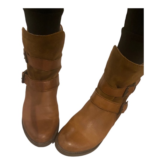 Aldo distressed leather & suede booties Sz 7 - Picture 3 of 16